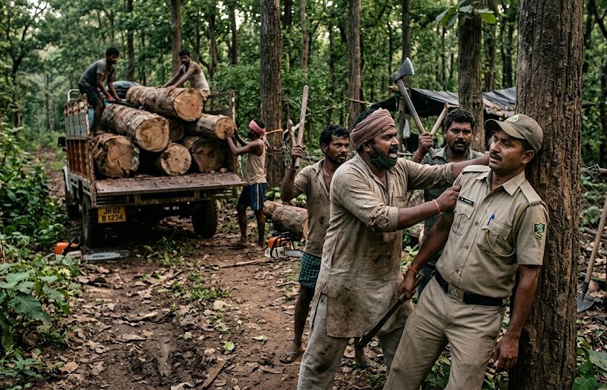 Special Report: In Gomia, the timber mafia attacked the forest department team, while elephants attacked the villagers.