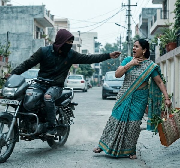 Chain snatching in broad daylight in Gomia