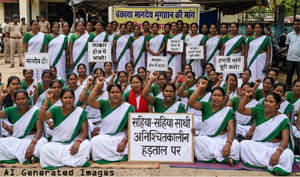 Gomia: Saheya and Saheya companions on indefinite strike demanding payment of pending honorarium