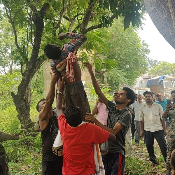 Gomia: Drunk youth climbs mango tree; high-voltage drama unfolds for hours.