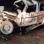 Gomia: Severe road accident on the Konar Dam road; head-on collision between a tractor loaded with illegal sand and a Bolero; eight injured, four in critical condition.