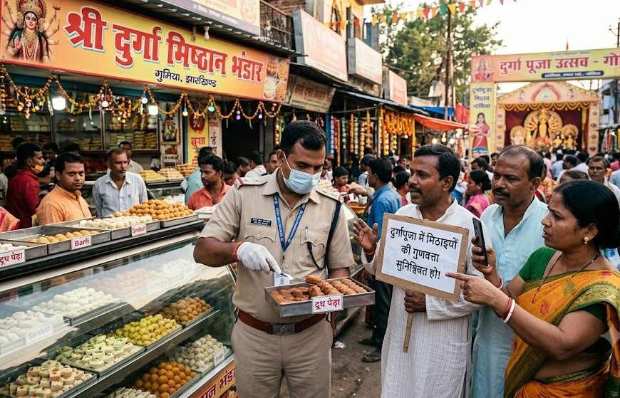 Gomia: Questions raised regarding the quality of sweets during Durga Puja; demand for food safety inspections in Gomia.