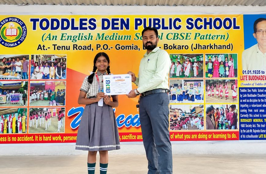 Gomia: Brought honor to the school by securing the seventh position in the Mitsure Olympiad.